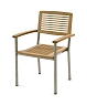 Nerezová zahradní židle s teakovým dřevem AM03